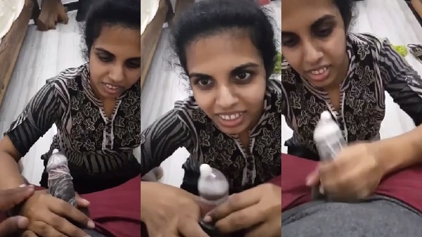 Boss ke condom lage lund ko pakad hilati sexy employee