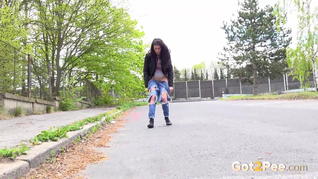 Ali Bordeaux relieves herself in public