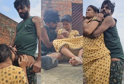 Lucknow couple couple sex MMS from an open terrace